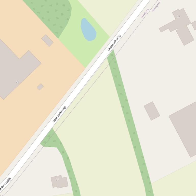 Kaart van de Goordonksedijk.