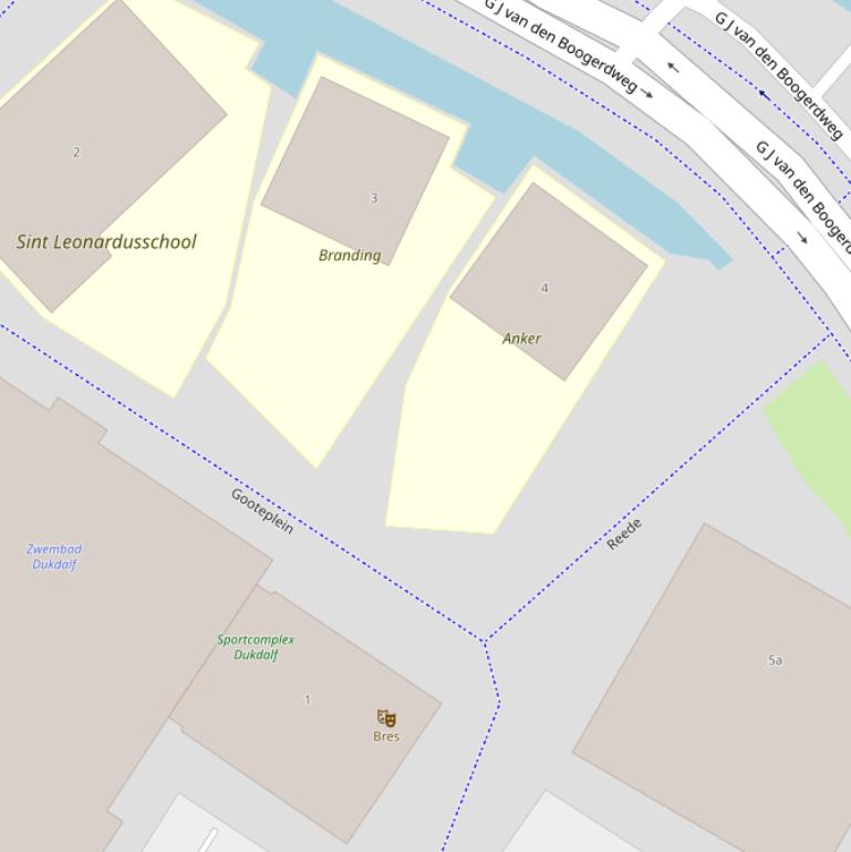 Kaart van het Gooteplein.