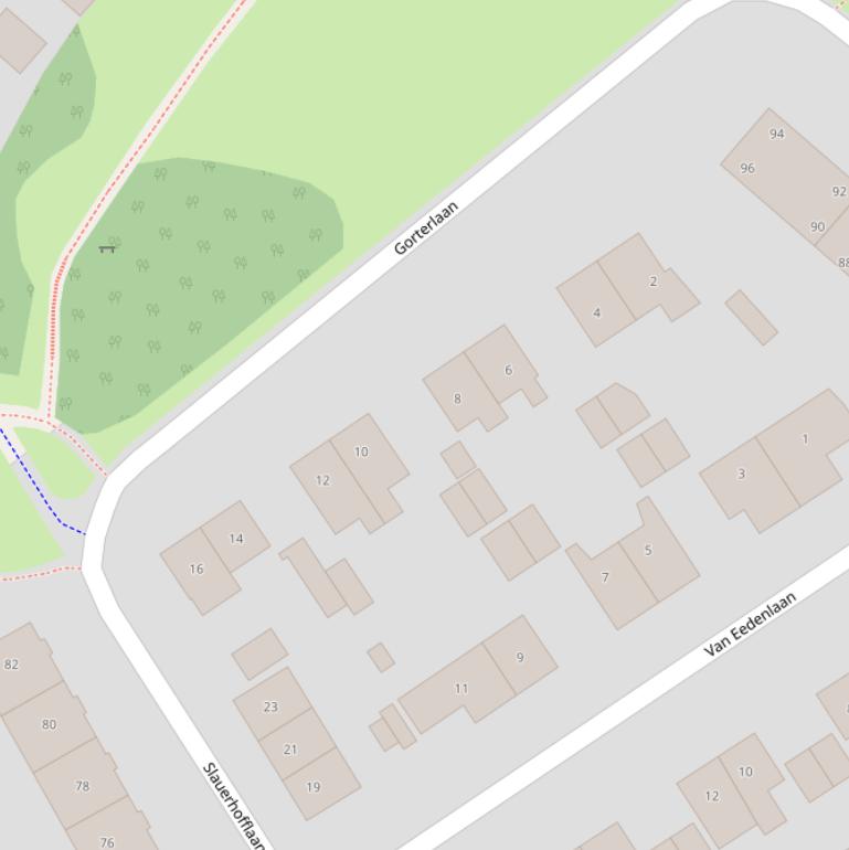 Kaart van de Gorterlaan.