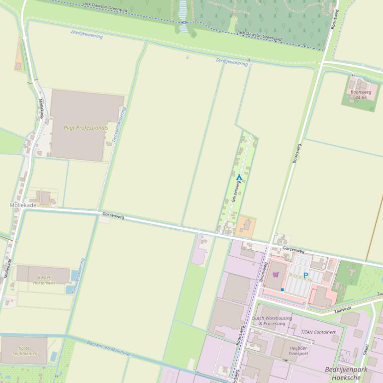 Kaart van de Gorzenweg.