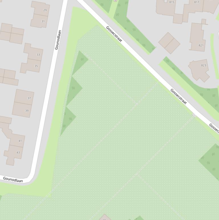 Kaart van de Gossecstraat.