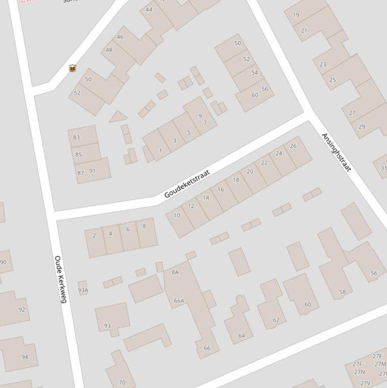 Kaart van de Goudeketstraat.