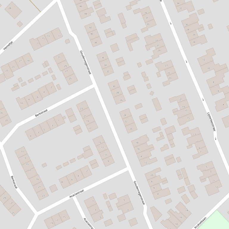 Kaart van de Goudenregenstraat.