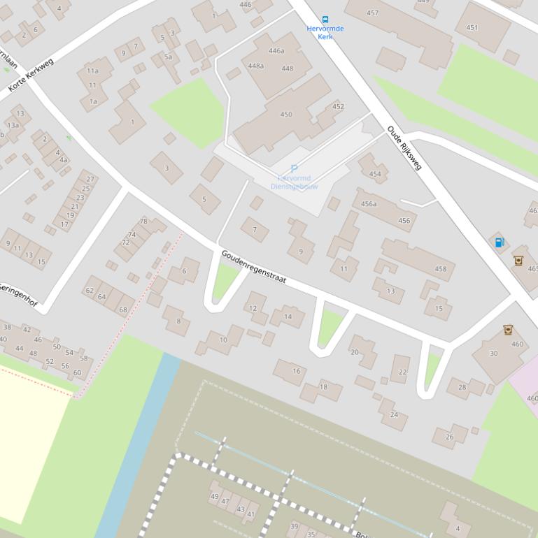 Kaart van de Goudenregenstraat.