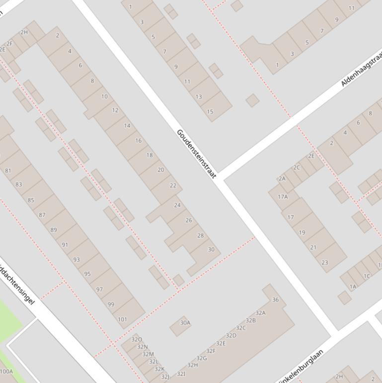 Kaart van de Goudensteinstraat.