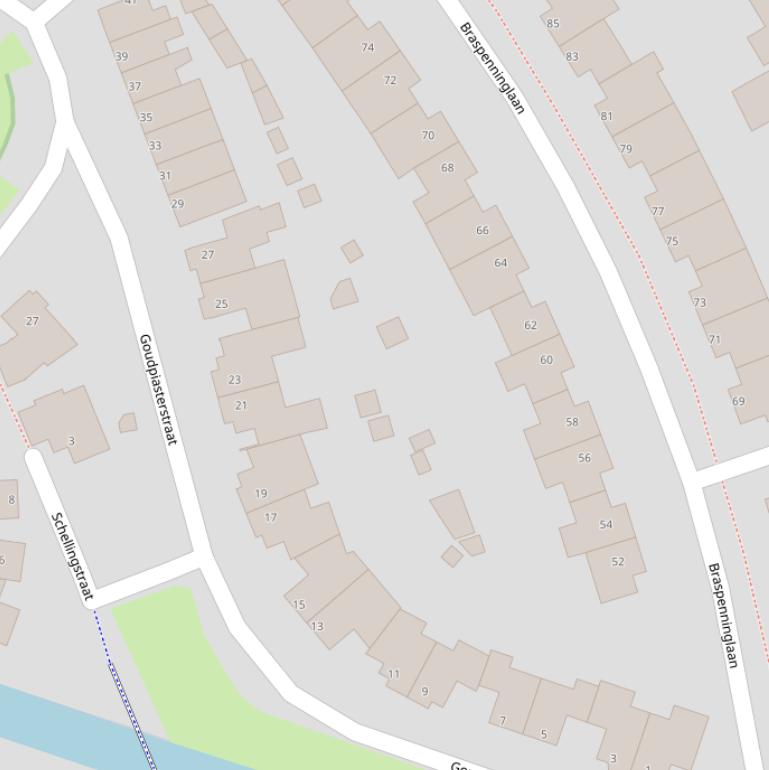 Kaart van de Goudpiasterstraat.