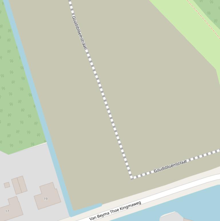 Kaart van de Goudsbloemstraat.