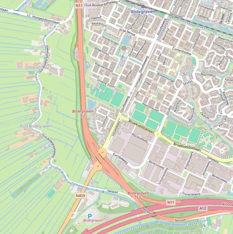 Kaart van de Goudseweg.