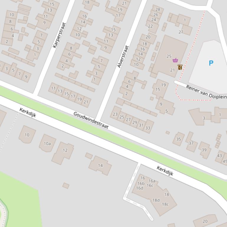 Kaart van de Goudwindestraat.