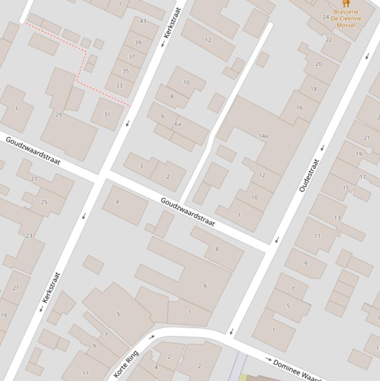 Kaart van de Goudzwaardstraat.