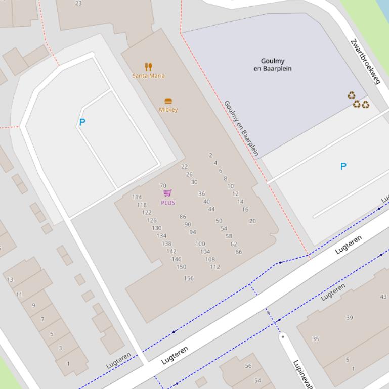 Kaart van  Goulmy en Baarplein.