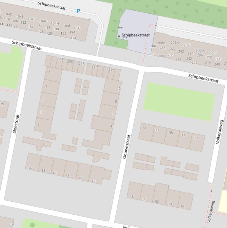 Kaart van de Gouwestraat.