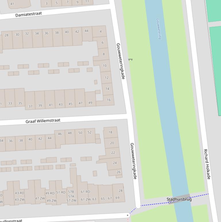 Kaart van de Gouwweteringkade.