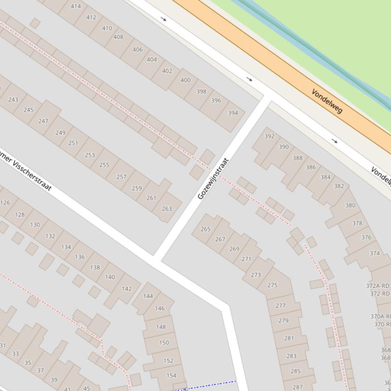 Kaart van de Gozewijnstraat.