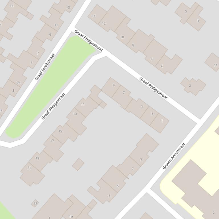 Kaart van de Graaf Philipsstraat.