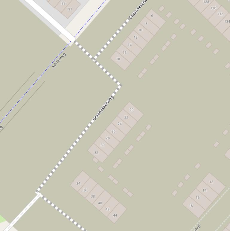 Kaart van de Graanakkerweg.