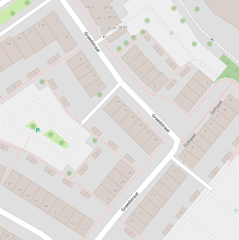 Kaart van de Graedstraat.