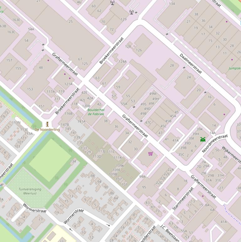 Kaart van de Graftermeerstraat.