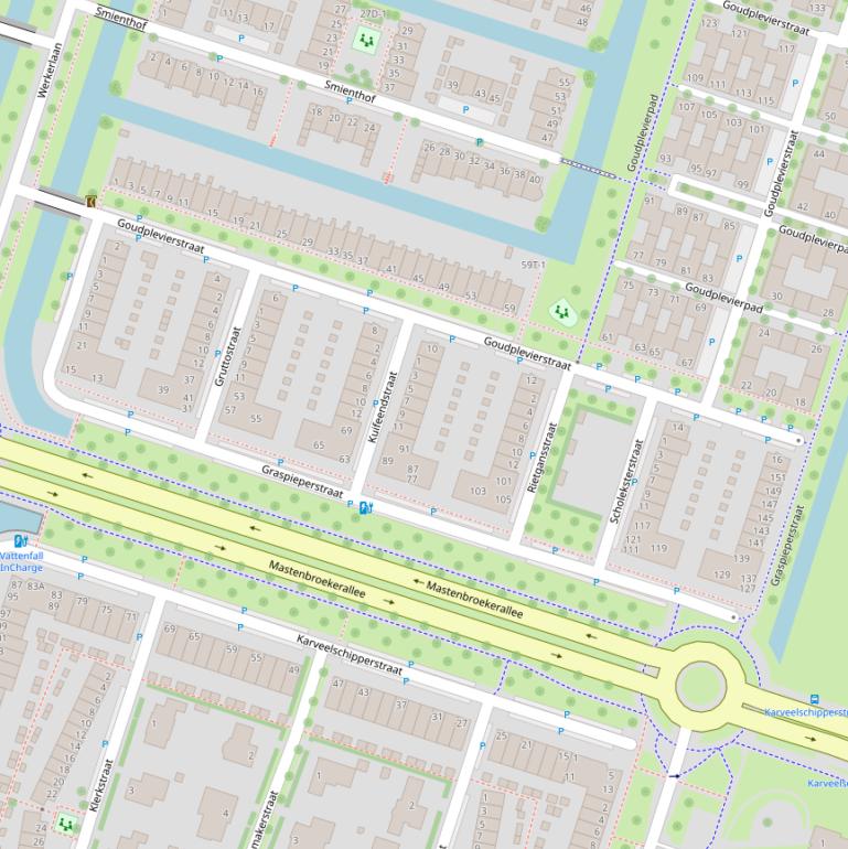 Kaart van de Graspieperstraat.