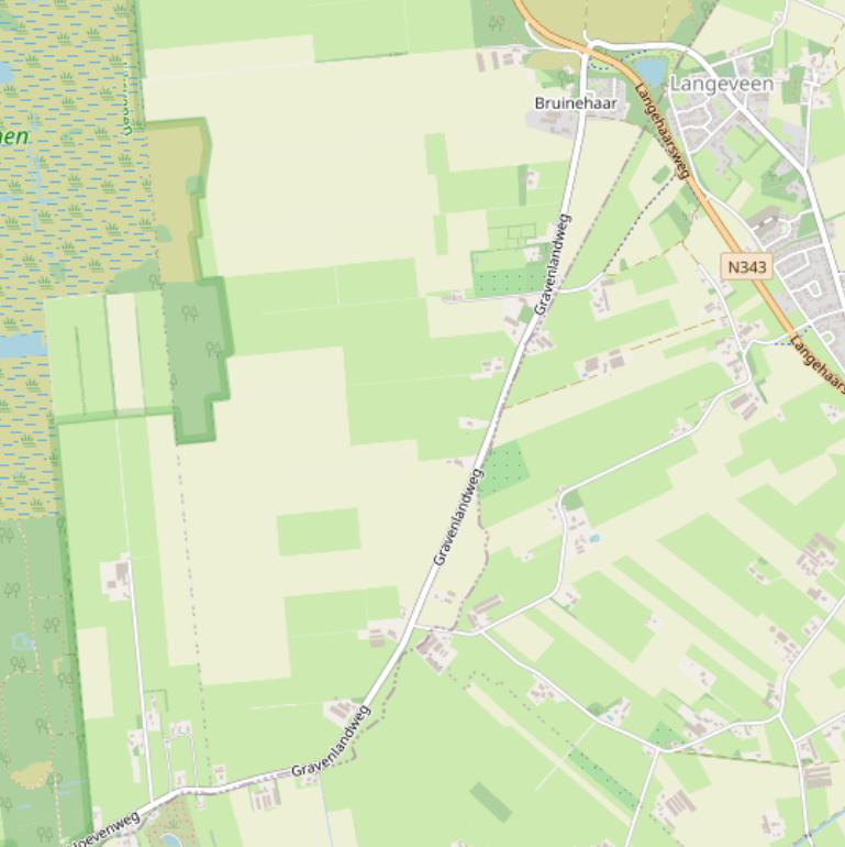 Kaart van de Gravenlandweg.