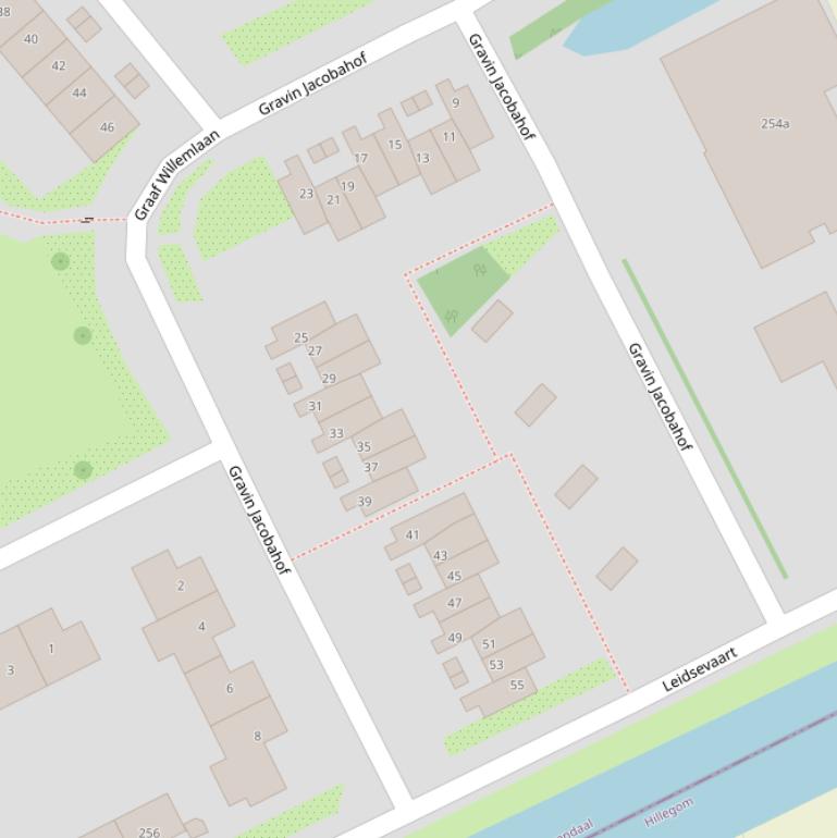 Kaart van de Gravin Jacobahof.