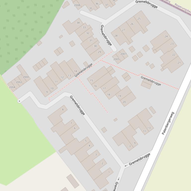 Kaart van  Gremelsbrugge.