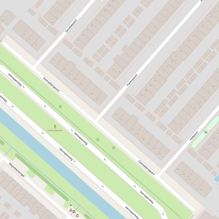 Kaart van de Grenadierspoort.