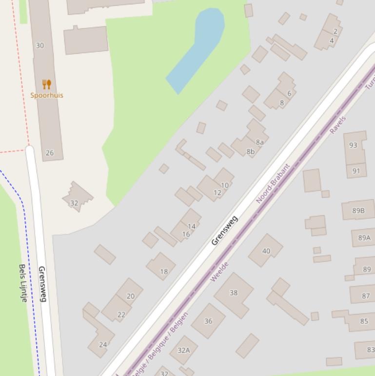 Kaart van de Grensweg.