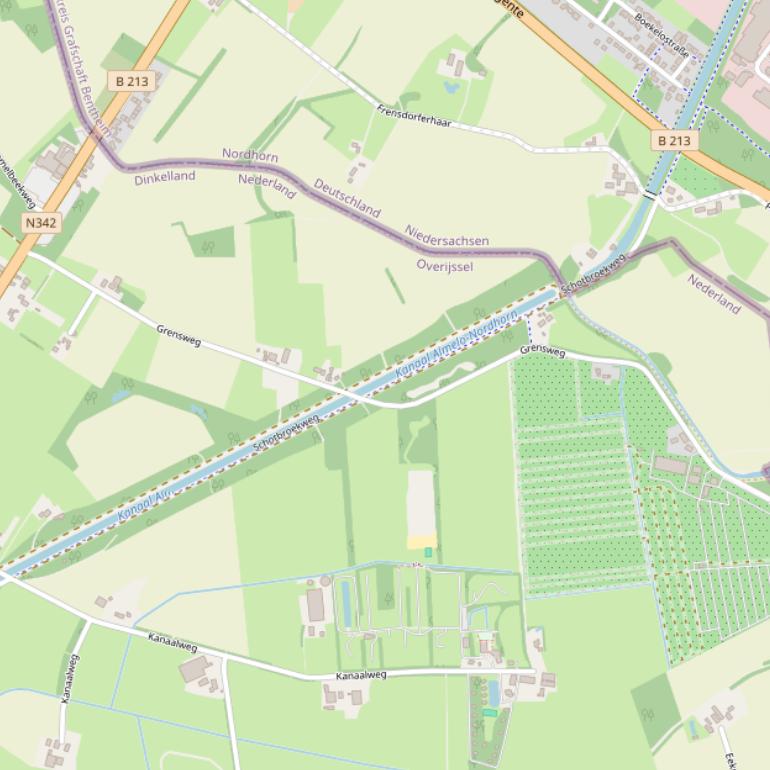 Kaart van de Grensweg.