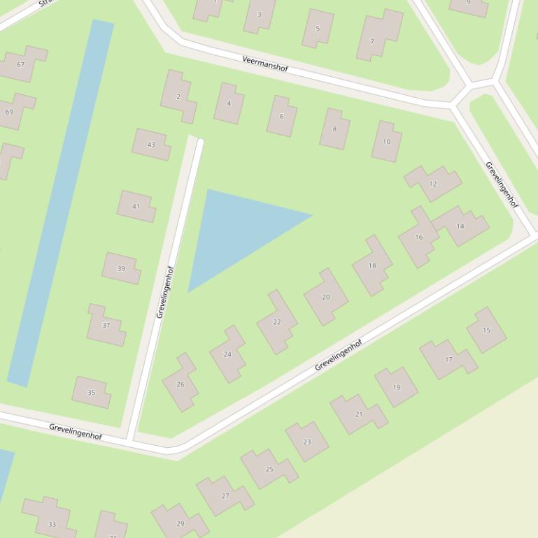 Kaart van de Grevelingenhof.