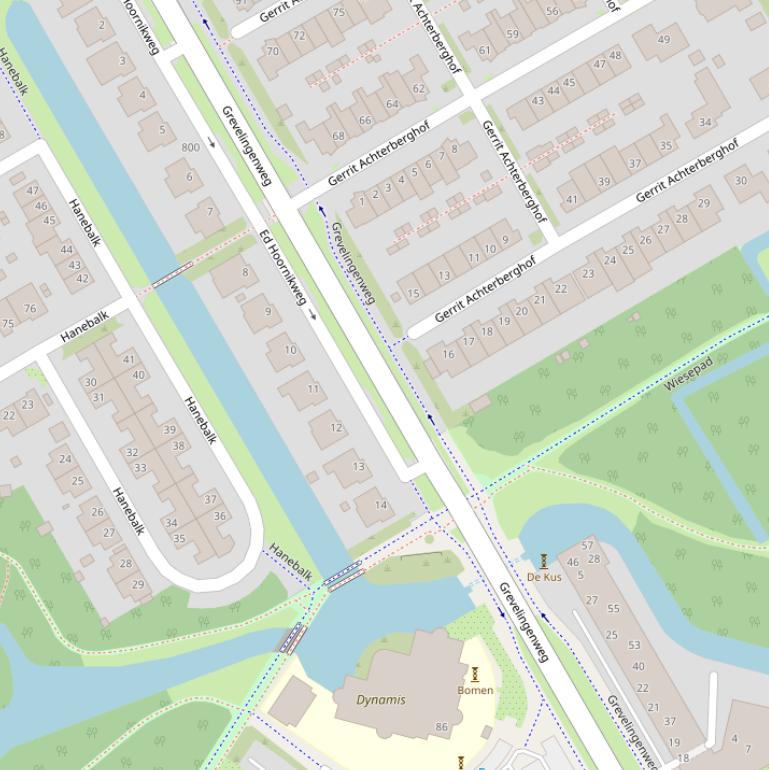 Kaart van de Grevelingenweg.