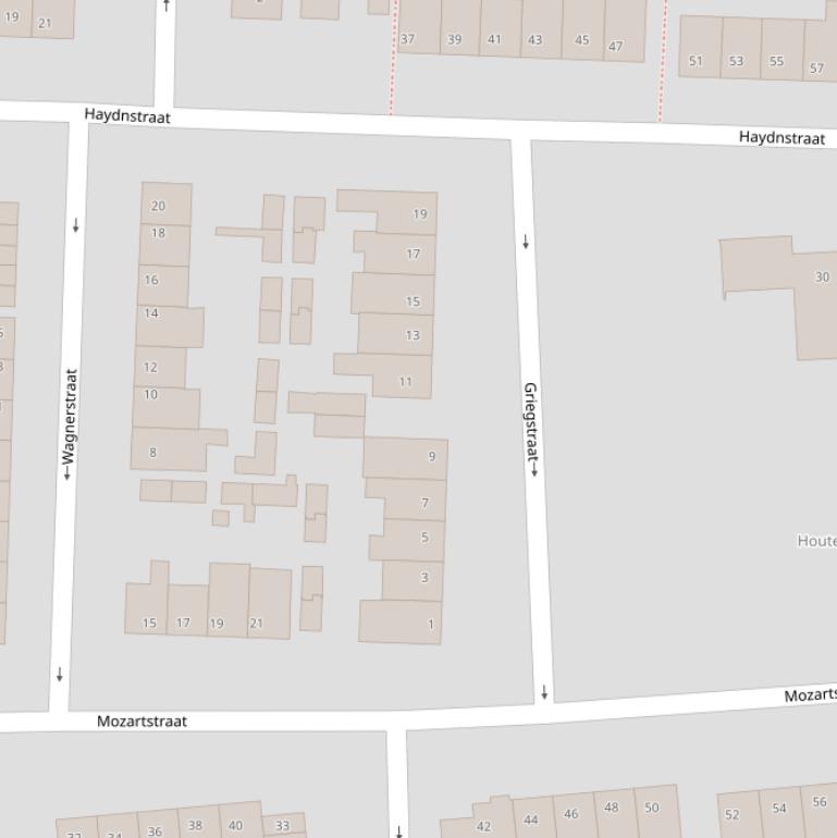 Kaart van de Griegstraat.