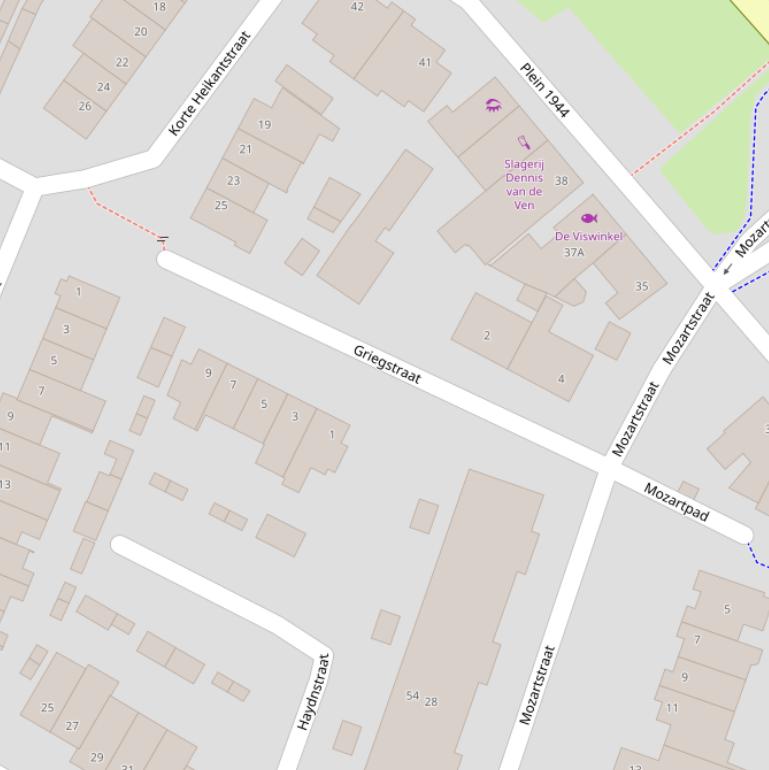 Kaart van de Griegstraat.