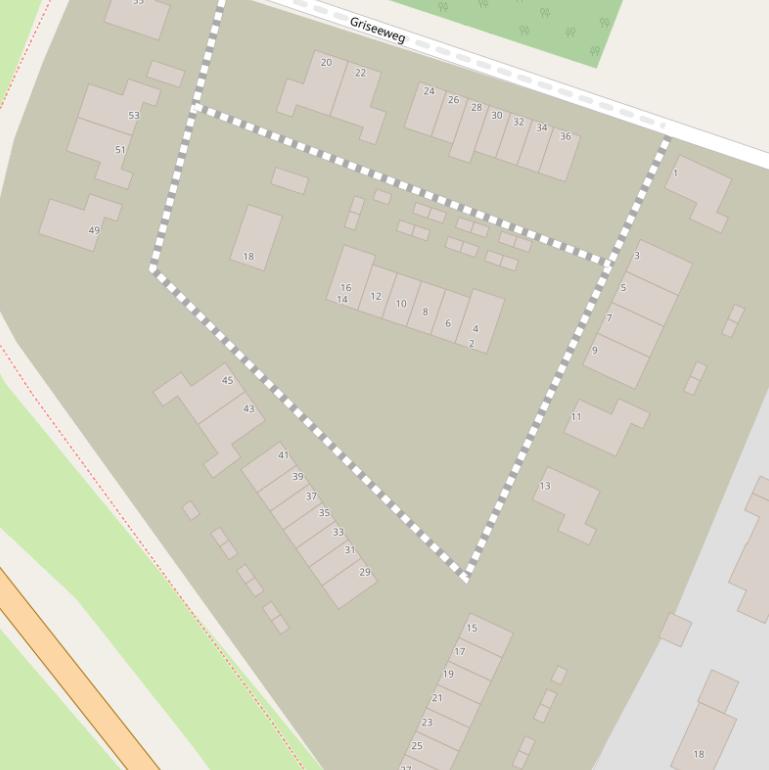 Kaart van de Griseeweg.