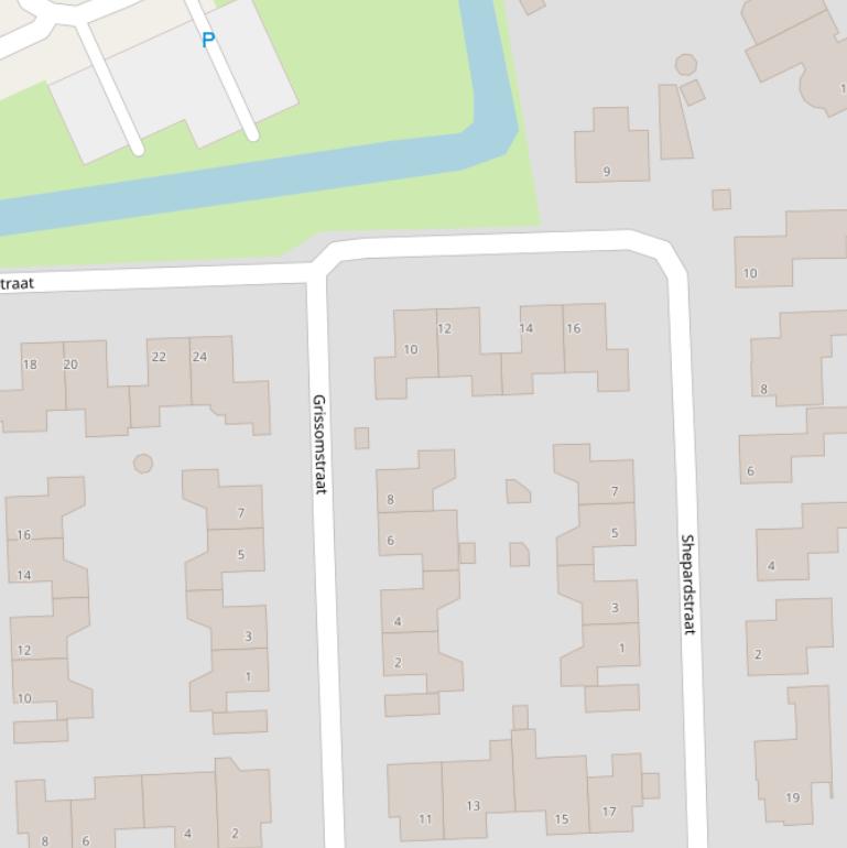 Kaart van de Grissomstraat.