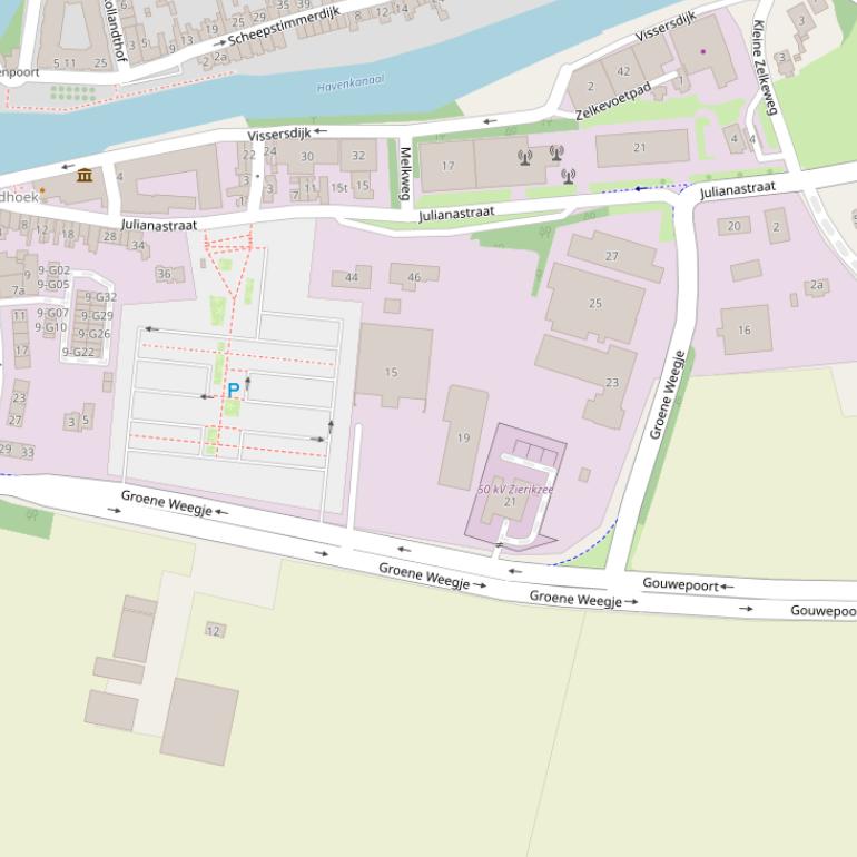 Kaart van  Groene Weegje.