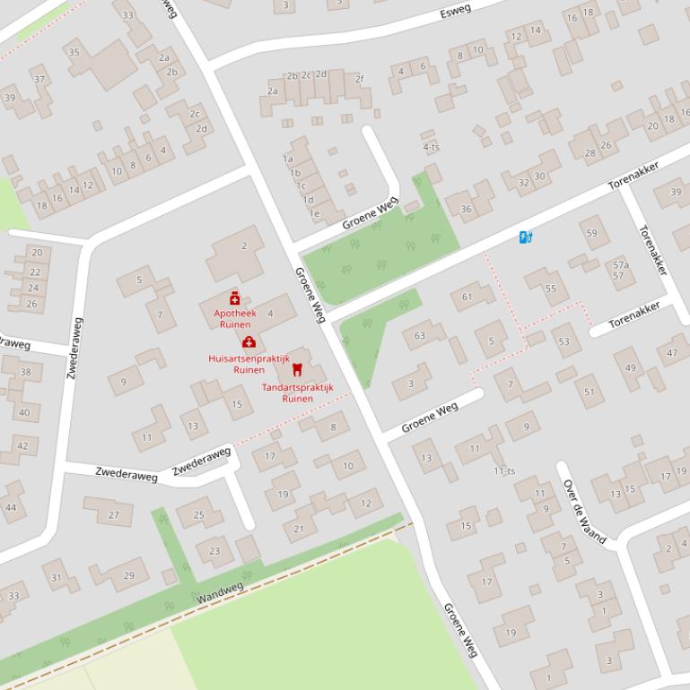 Kaart van  Groene Weg.