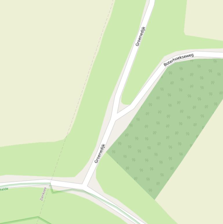 Kaart van de Groenedijk.