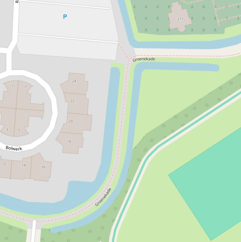 Kaart van de Groenekade.