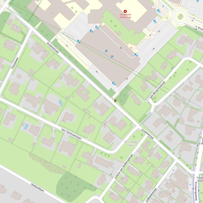 Kaart van de Groenestraat.