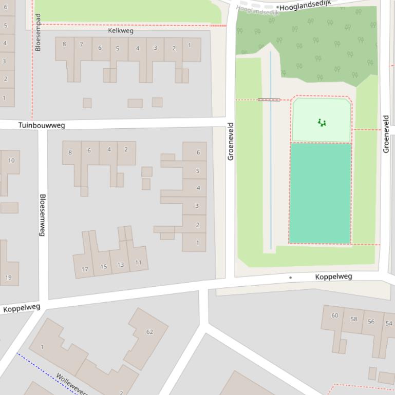 Kaart van het Groeneveld.