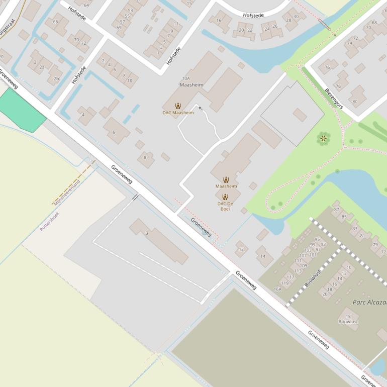 Kaart van de Groeneweg.