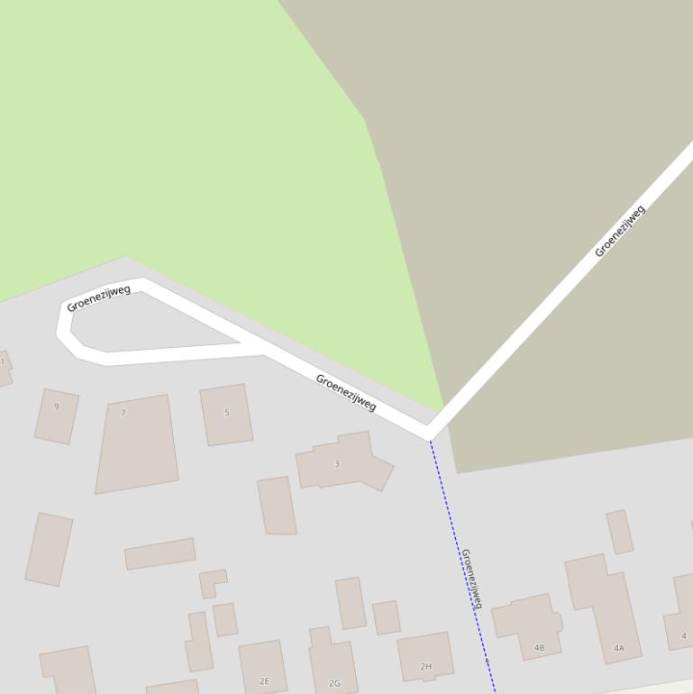 Kaart van de Groenezijweg.