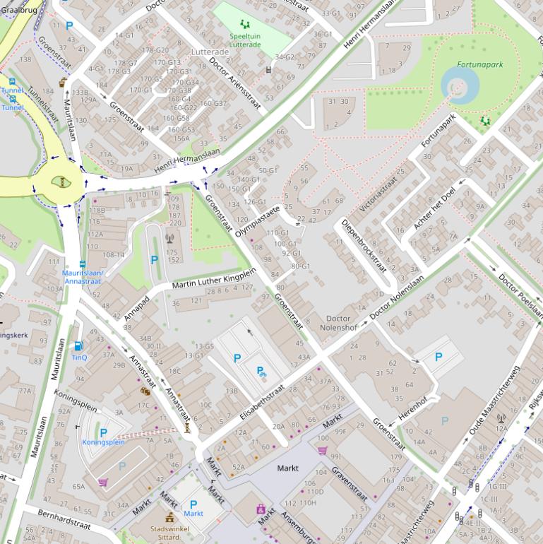 Kaart van de Groenstraat.