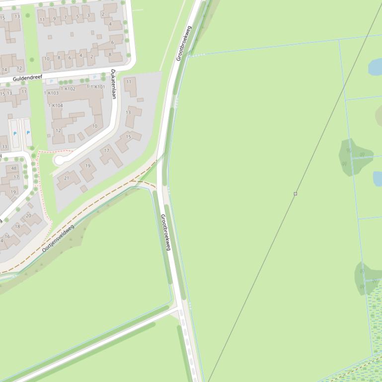 Kaart van de Grootbroekweg.