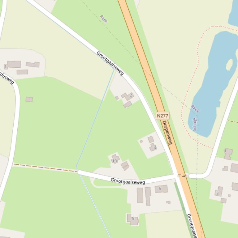 Kaart van de Grootgaalseweg.