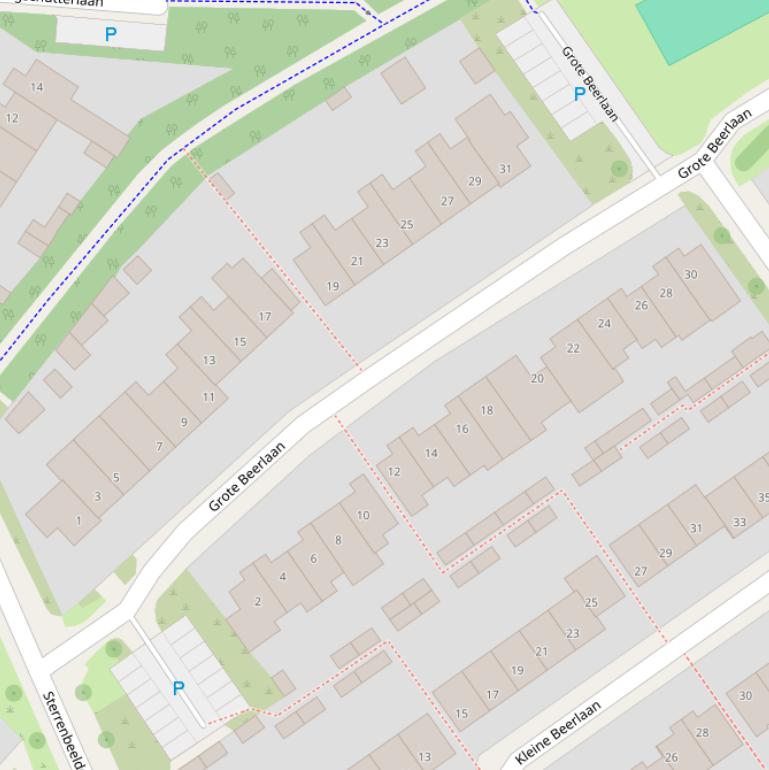 Kaart van de Grote Beerlaan.