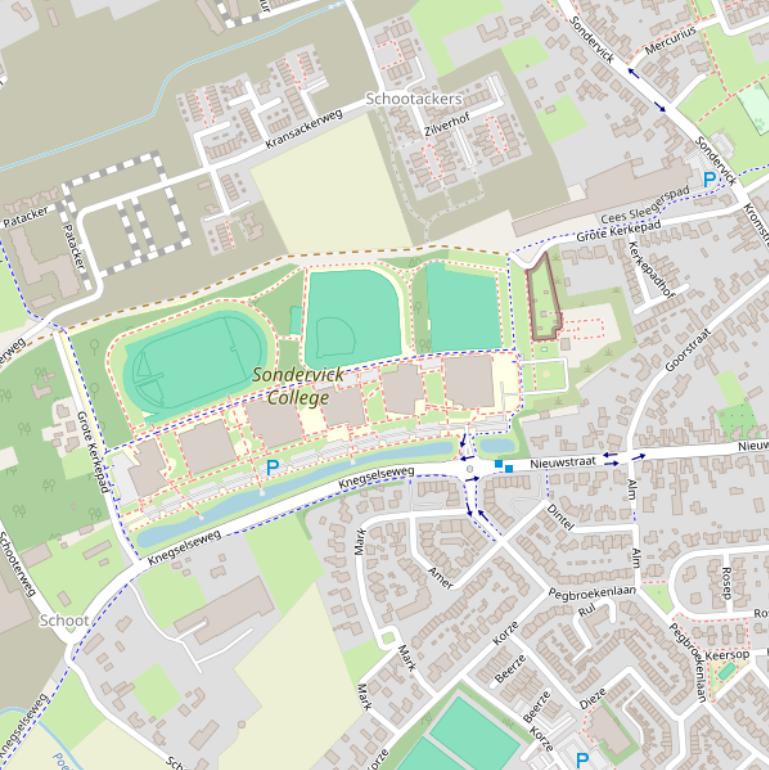 Kaart van het Grote Kerkepad.