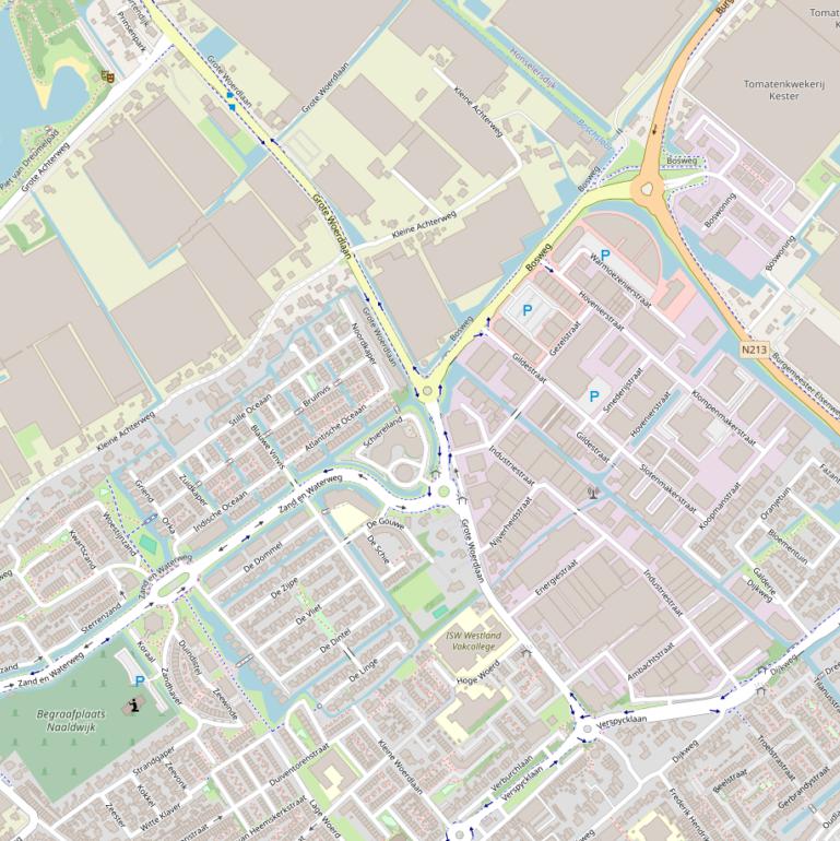 Kaart van de Grote Woerdlaan.