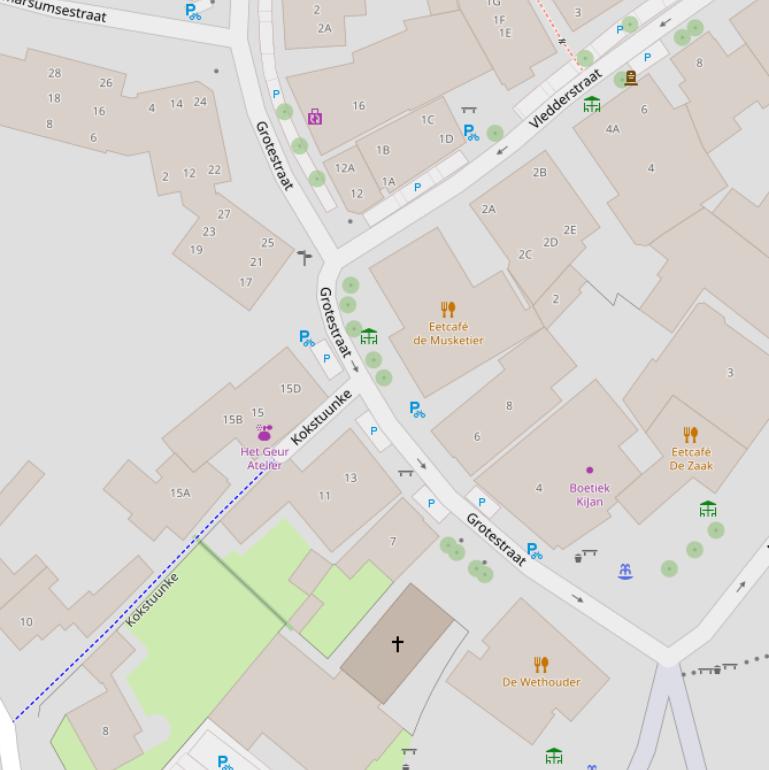 Kaart van de Grotestraat.